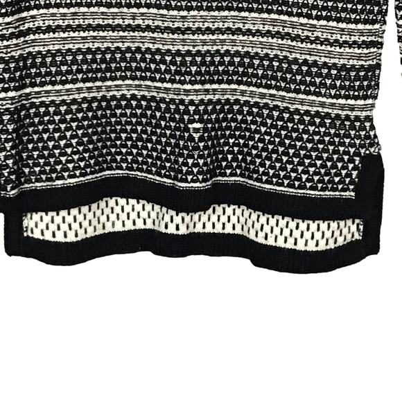 Madewell Fineprint Pullover Crewneck Sweater Black White Vent Sweater sz S - Picture 7 of 13